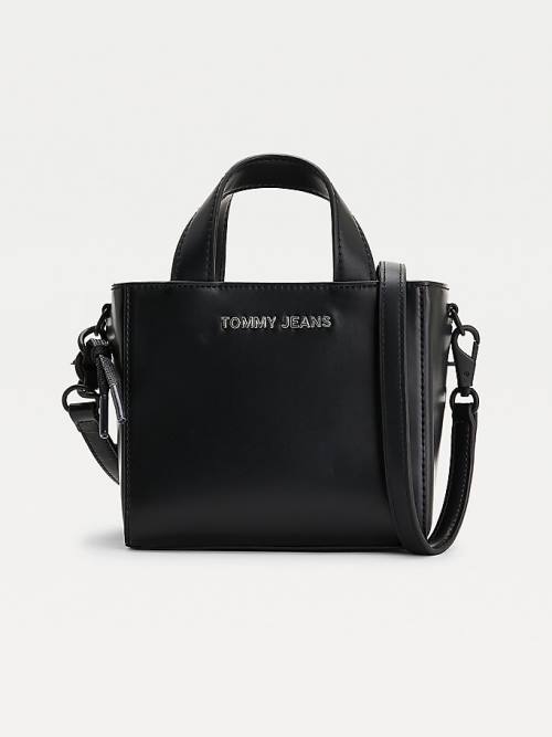 Tommy Hilfiger Metal Logo Small Tote Táska Női Fekete | TH542MCL