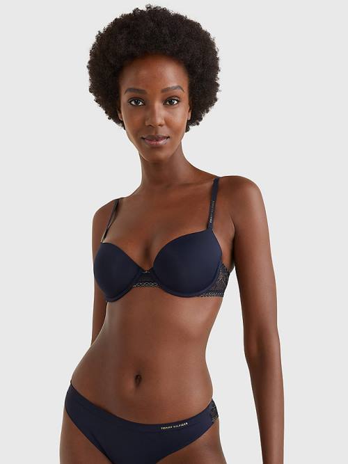 Tommy Hilfiger Metallic Csipke Balconette Bra Fehérnemű Női Kék | TH378CTV