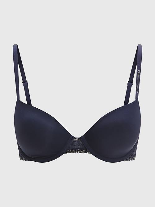 Tommy Hilfiger Metallic Csipke Balconette Bra Fehérnemű Női Kék | TH378CTV