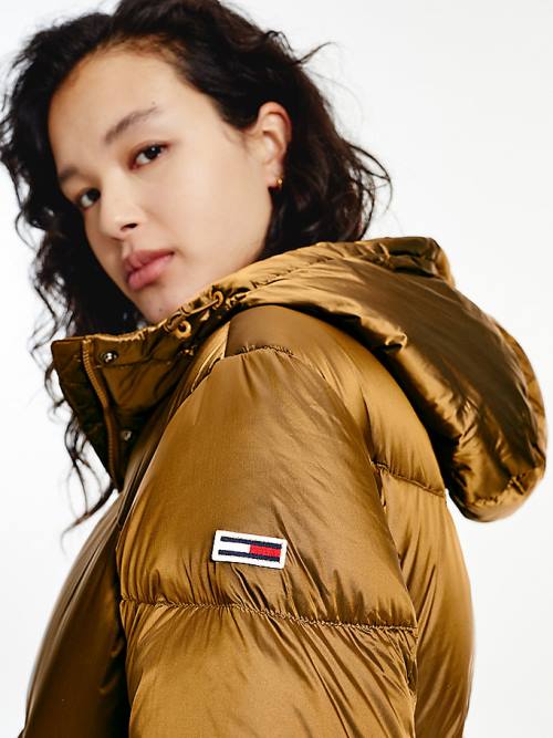 Tommy Hilfiger Metallic Down Puffer Kabát Női Barna | TH172TJR