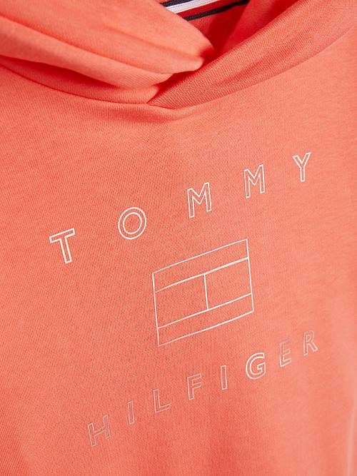 Tommy Hilfiger Metallic Logo Kapucnis Pulóver Lány Narancssárga | TH149RMS