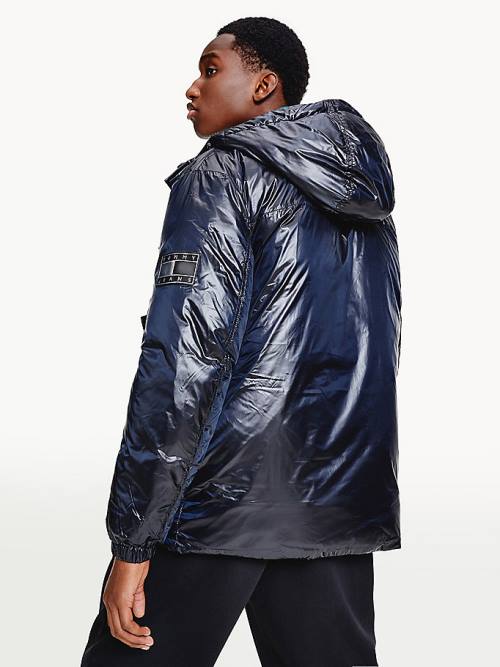 Tommy Hilfiger Metallic Reversible Padded Puffer Kabát Férfi Fekete | TH041GEY