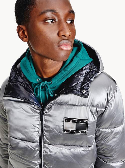 Tommy Hilfiger Metallic Reversible Padded Puffer Kabát Férfi Fekete | TH041GEY