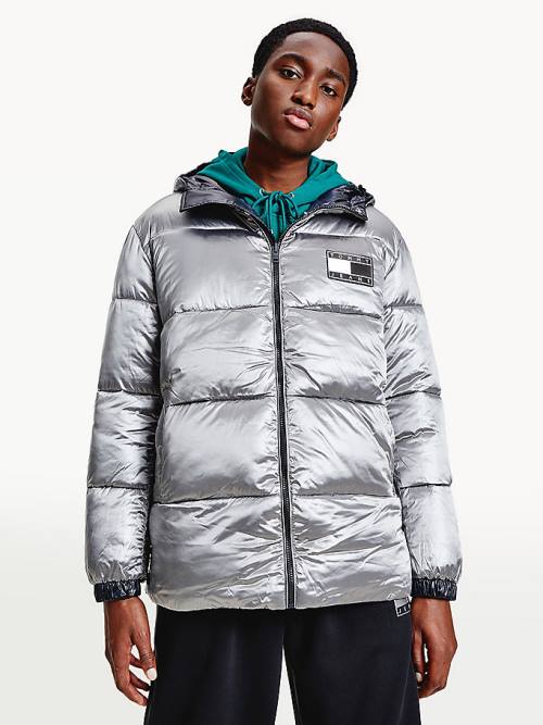 Tommy Hilfiger Metallic Reversible Padded Puffer Kabát Férfi Fekete | TH041GEY