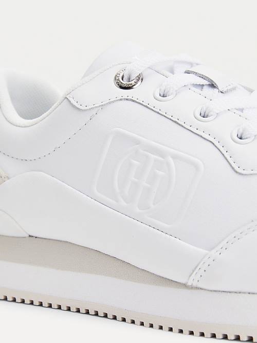 Tommy Hilfiger Metallic Runner Bőr Tornacipő Női Szürke | TH086YVI