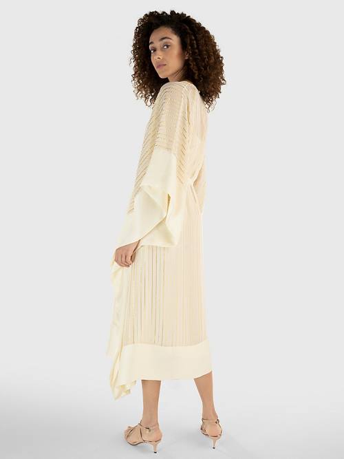 Tommy Hilfiger Metallic Stripe Kaftan Ruha Női Fehér | TH687HTX