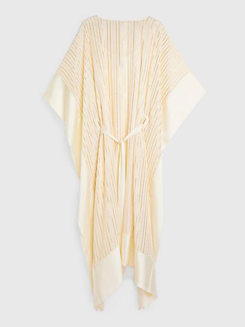 Tommy Hilfiger Metallic Stripe Kaftan Ruha Női Fehér | TH687HTX