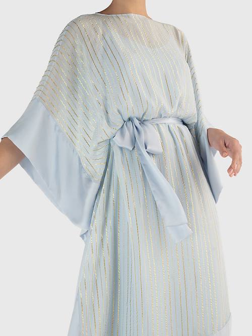 Tommy Hilfiger Metallic Stripe Kaftan Ruha Női Kék | TH831MTJ