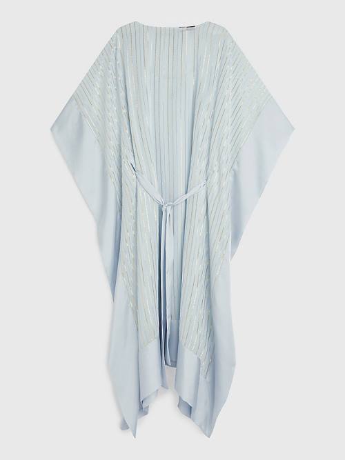 Tommy Hilfiger Metallic Stripe Kaftan Ruha Női Kék | TH831MTJ