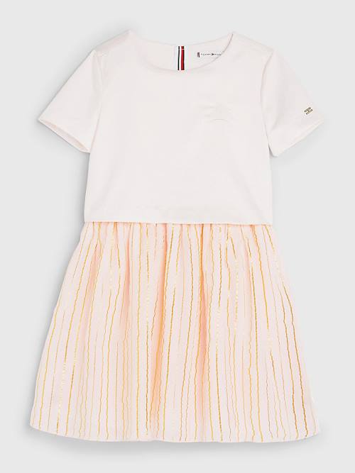 Tommy Hilfiger Metallic Stripe Ruha Lány Rózsaszín | TH395PWA