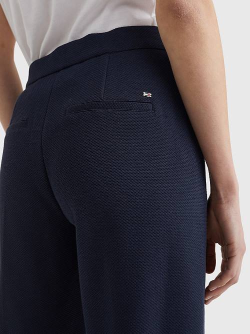 Tommy Hilfiger Michelle Textured Tapered Nadrág Női Kék | TH651FQM