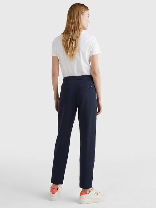 Tommy Hilfiger Michelle Textured Tapered Nadrág Női Kék | TH651FQM