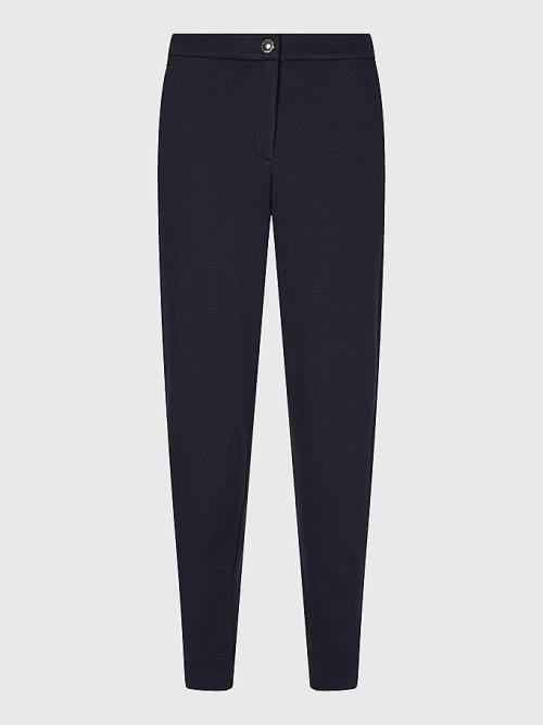 Tommy Hilfiger Michelle Textured Tapered Nadrág Női Kék | TH651FQM