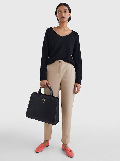 Tommy Hilfiger Michelle Textured Tapered Nadrág Női Bézs | TH895XIO