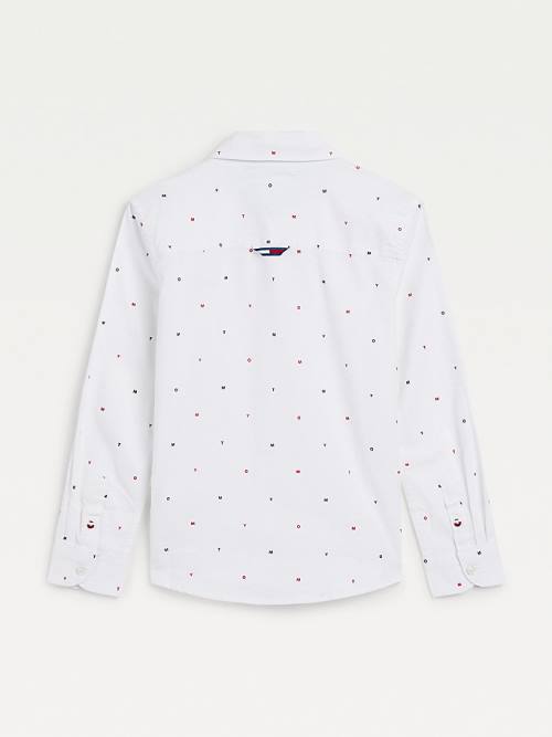 Tommy Hilfiger Micro Print Oxford Ingek Fiú Fehér | TH627PCW