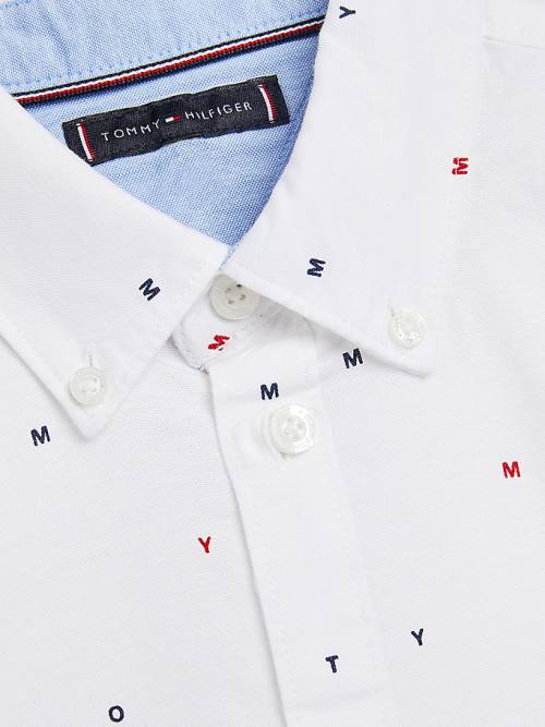 Tommy Hilfiger Micro Print Oxford Ingek Fiú Fehér | TH627PCW