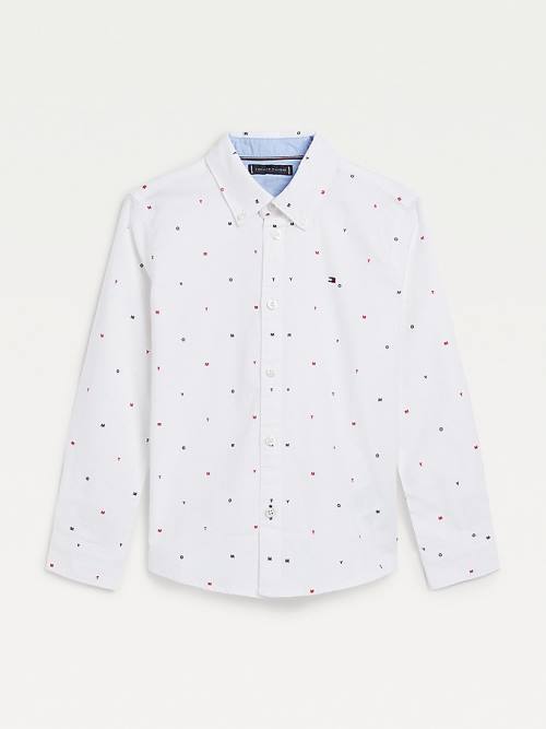 Tommy Hilfiger Micro Print Oxford Ingek Fiú Fehér | TH627PCW