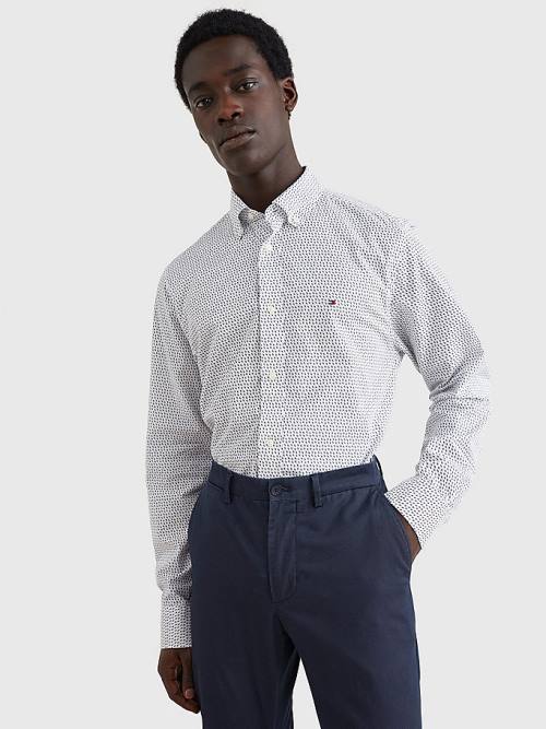 Tommy Hilfiger Micro Print Poplin Regular Fit Ingek Férfi Fehér | TH493YCH