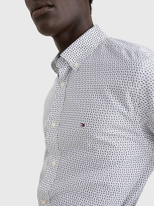 Tommy Hilfiger Micro Print Poplin Regular Fit Ingek Férfi Fehér | TH493YCH