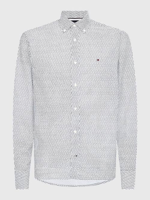 Tommy Hilfiger Micro Print Poplin Regular Fit Ingek Férfi Fehér | TH493YCH