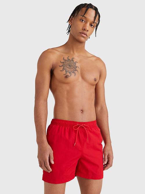 Tommy Hilfiger Mid Length Drawstring Shorts Fürdőruha Férfi Piros | TH428QOK