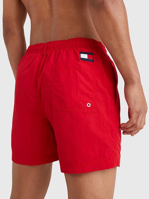 Tommy Hilfiger Mid Length Drawstring Shorts Fürdőruha Férfi Piros | TH428QOK