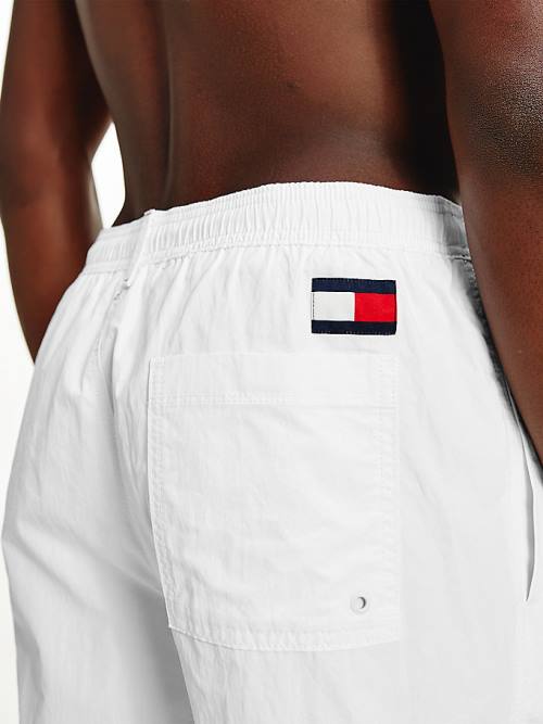 Tommy Hilfiger Mid Length Drawstring Shorts Fürdőruha Férfi Fehér | TH509QYR