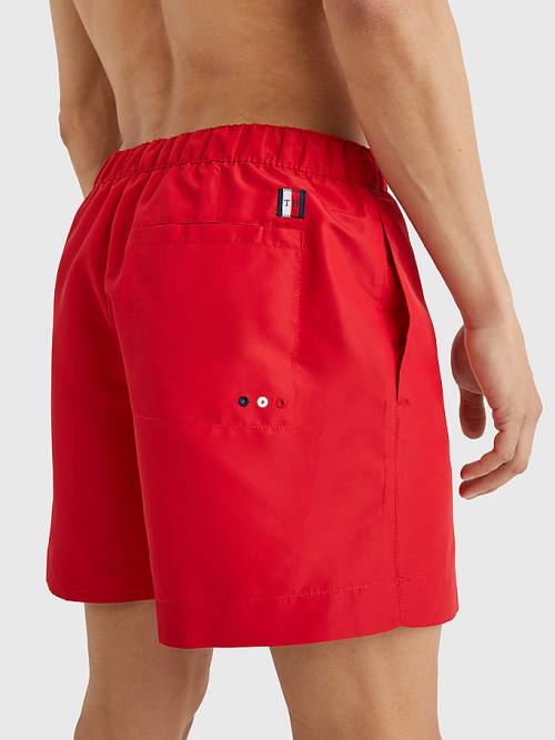 Tommy Hilfiger Mid Length Signature Logo Shorts Fürdőruha Férfi Piros | TH025MXI