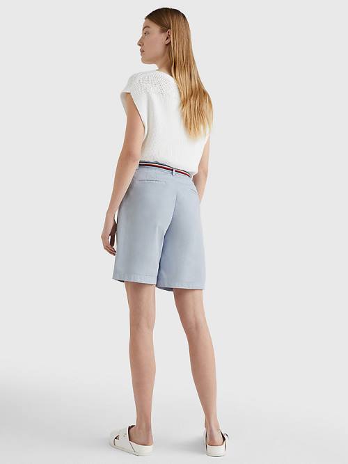 Tommy Hilfiger Mid Rise Chino Rövidnadrág Női Kék | TH830ALN