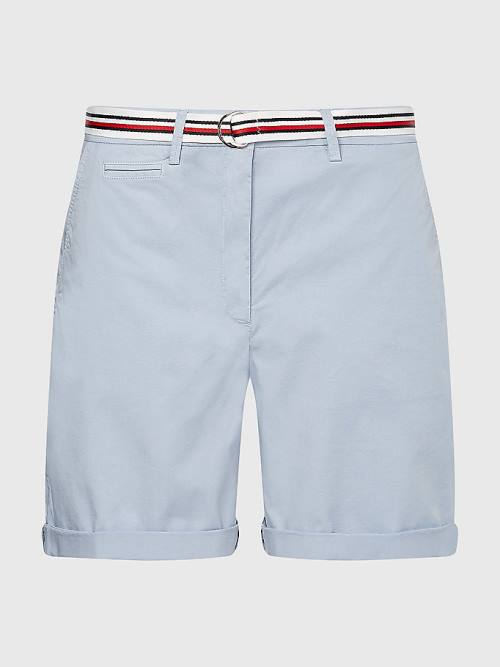 Tommy Hilfiger Mid Rise Chino Rövidnadrág Női Kék | TH830ALN