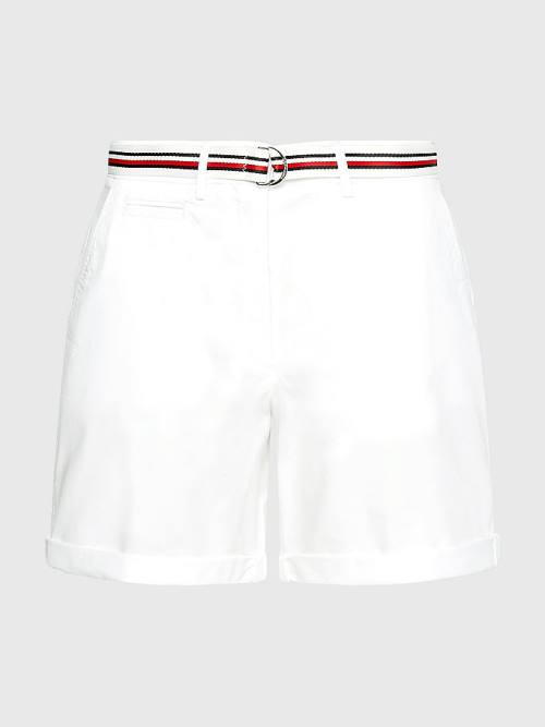 Tommy Hilfiger Mid Rise Chino Rövidnadrág Női Fehér | TH847RKE