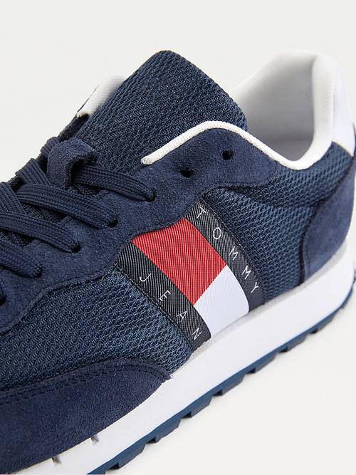 Tommy Hilfiger Mixed Panel Tornacipő Férfi Kék | TH729ETY