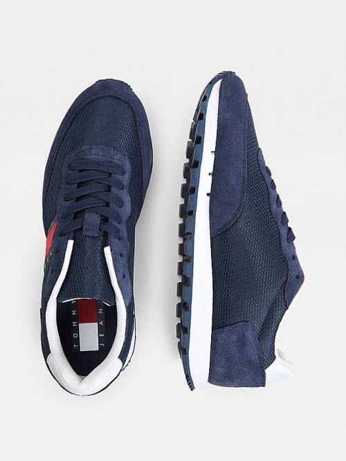 Tommy Hilfiger Mixed Panel Tornacipő Férfi Kék | TH729ETY