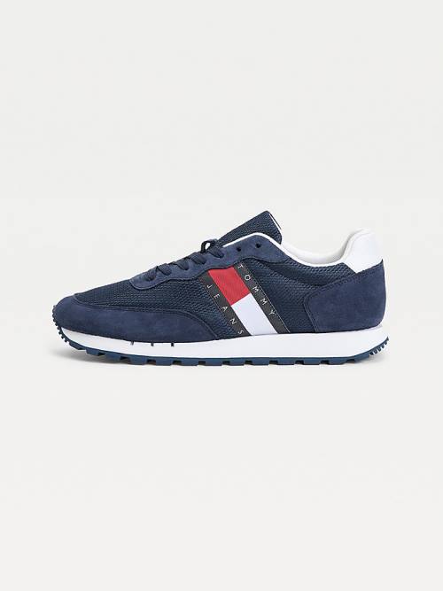 Tommy Hilfiger Mixed Panel Tornacipő Férfi Kék | TH729ETY