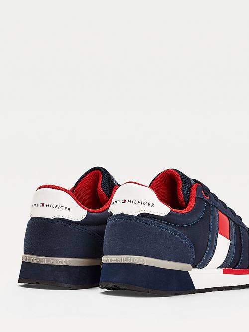 Tommy Hilfiger Mixed Texture Csipke-Up Tornacipő Fiú Kék | TH821WSP