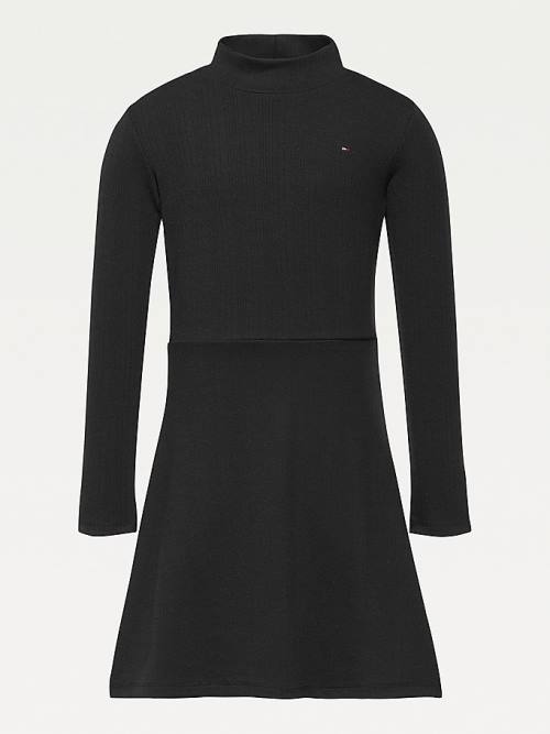 Tommy Hilfiger Mock Turtleneck Skater Ruha Lány Fekete | TH653OCX