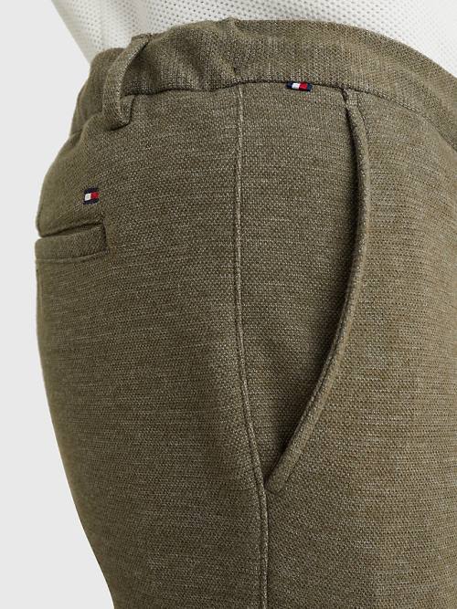 Tommy Hilfiger Modern Bleecker Pique Jersey Slim Chinos Nadrág Férfi Khaki | TH986NZC