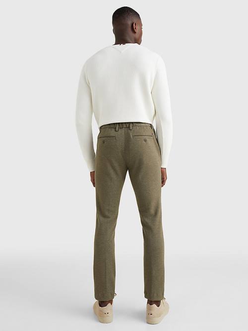 Tommy Hilfiger Modern Bleecker Pique Jersey Slim Chinos Nadrág Férfi Khaki | TH986NZC