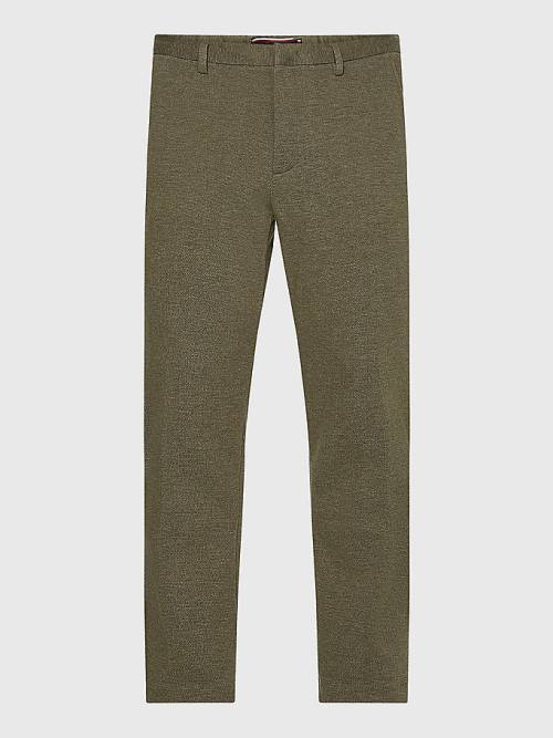 Tommy Hilfiger Modern Bleecker Pique Jersey Slim Chinos Nadrág Férfi Khaki | TH986NZC