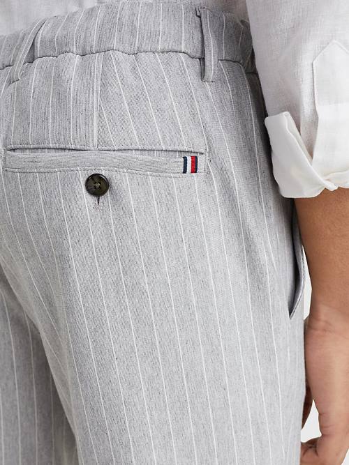 Tommy Hilfiger Modern Bleecker Stripe Slim Nadrág Férfi Szürke | TH350NLJ