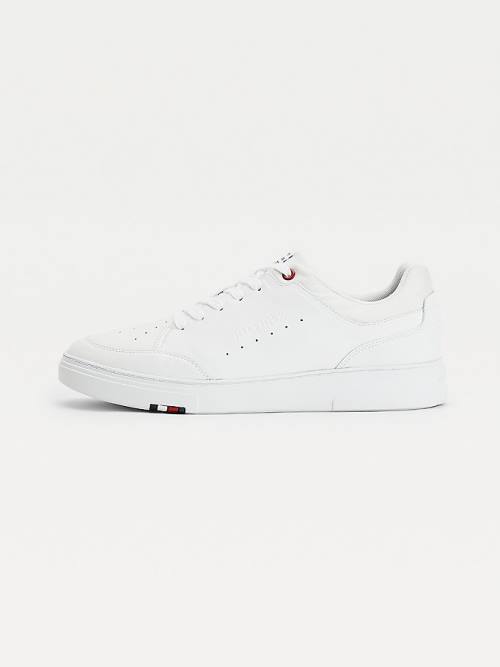 Tommy Hilfiger Modern Cupsole Bőr Tornacipő Férfi Fehér | TH367SMT