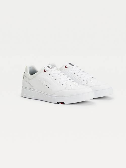 Tommy Hilfiger Modern Cupsole Bőr Tornacipő Férfi Fehér | TH367SMT