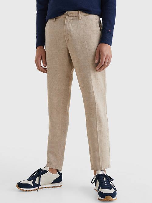 Tommy Hilfiger Modern Herringbone Tapered Fit Chino Nadrág Férfi Bézs | TH430OBS