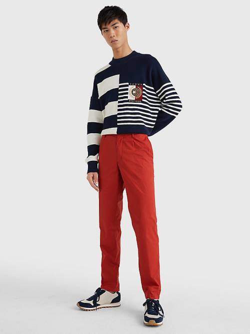 Tommy Hilfiger Modern Relaxed Fit Poplin Chinos Nadrág Férfi Piros | TH709QNB