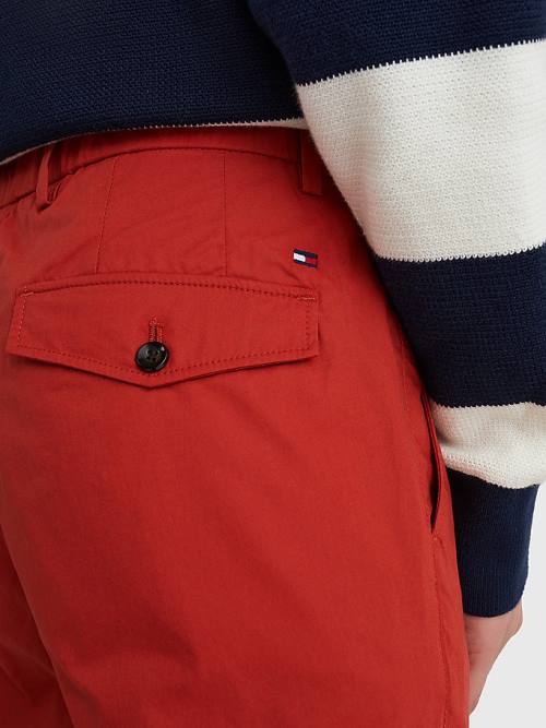 Tommy Hilfiger Modern Relaxed Fit Poplin Chinos Nadrág Férfi Piros | TH709QNB