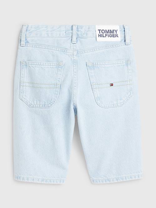 Tommy Hilfiger Modern Straight Bleach Denim Shorts Nadrág Fiú Denim | TH784YOF