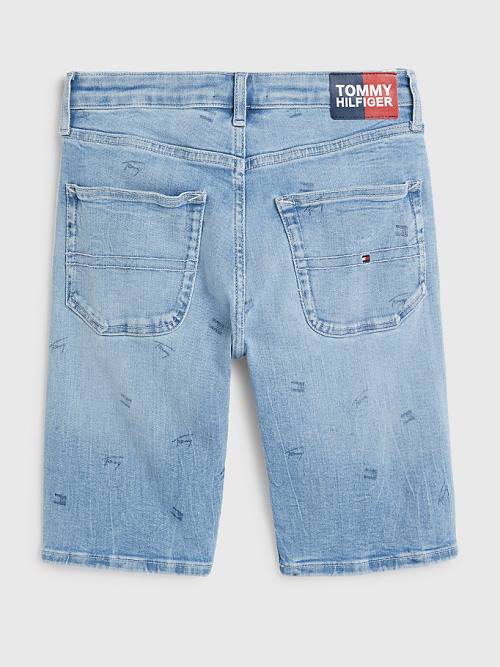 Tommy Hilfiger Modern Straight Power Stretch Denim Shorts Nadrág Fiú Denim | TH063CQB