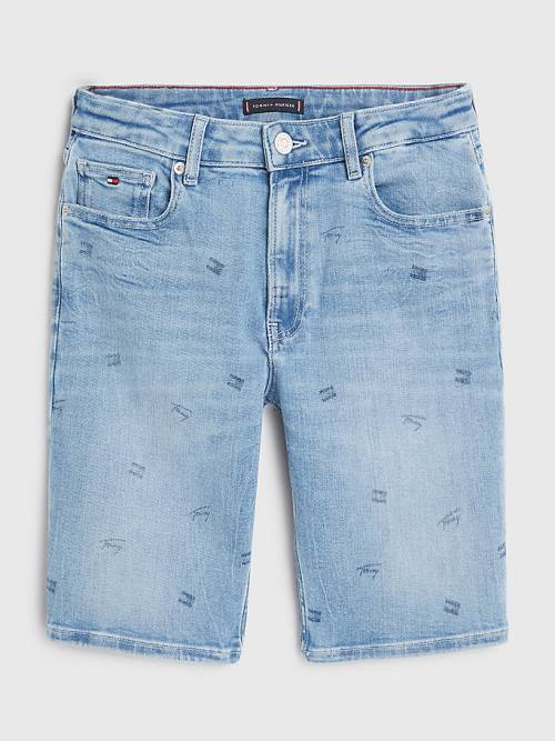 Tommy Hilfiger Modern Straight Power Stretch Denim Shorts Nadrág Fiú Denim | TH063CQB