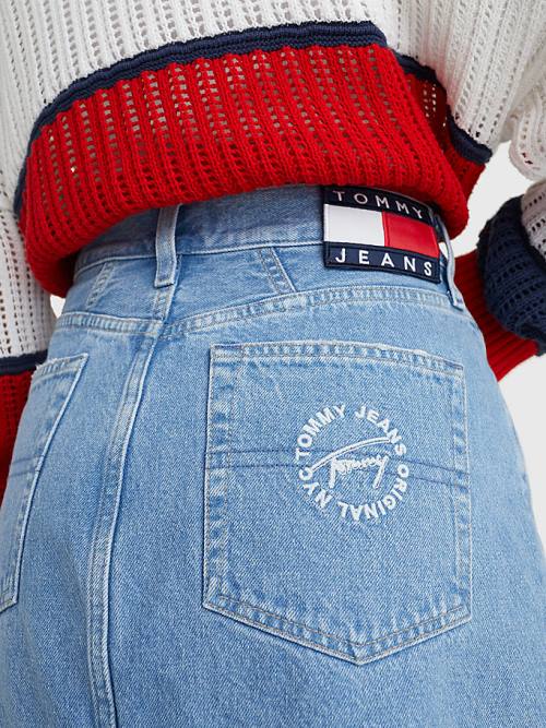 Tommy Hilfiger Mom Distressed Denim Szoknya Női Denim | TH825YGN