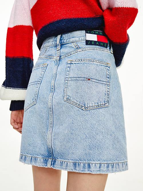 Tommy Hilfiger Mom Fit Denim Mini Szoknya Női Denim | TH934NXR